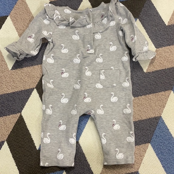 Janie and Jack swan print onesie / romper - Picture 4 of 4